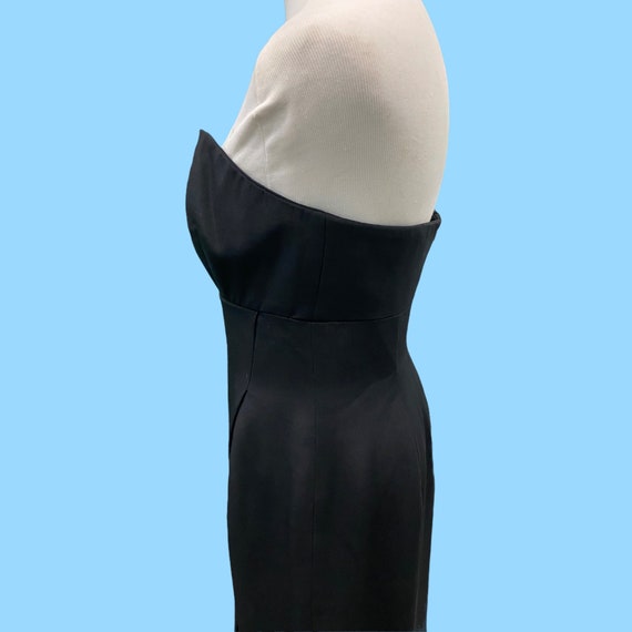 Vintage Eric Gaskins Black Silk Sheath Dress Size… - image 5