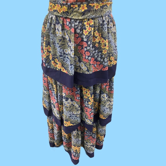 Vintage 1970's Boho Chic Hippy Multi Layered Maxi… - image 4