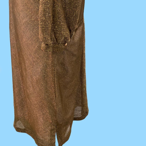 Vintage Metallic Copper Bronze Lame Dress - image 6