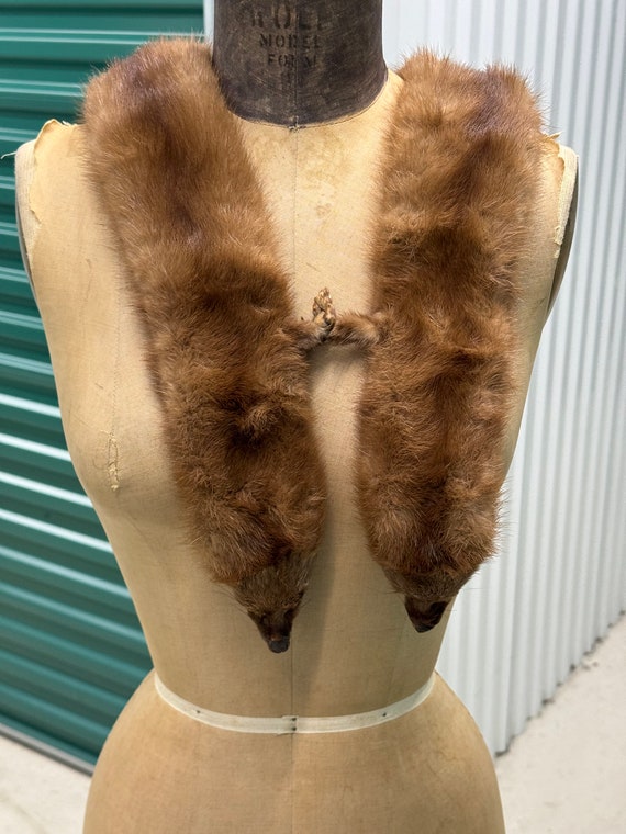 Vintage Sable Felt 2 Pelt Stole - image 1