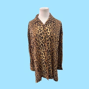 Vintage Outlander Collection Leopard Print Bluse Größe L