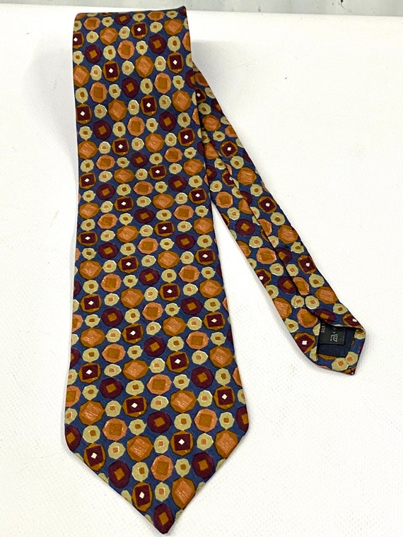 Vintage Ermengildo Zegna Silk Tie Abstract Dot Pat