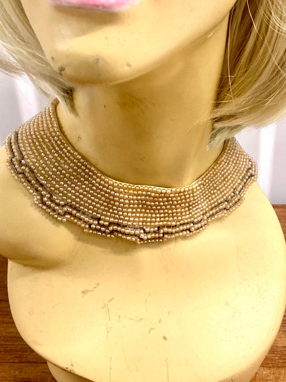 1950s Vintage Beaded Collar; Baar & Beards "Top H… - image 2