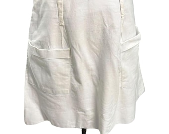 70s Vintage White Cotton Front Pocket Skirt Small 24-26" Waist
