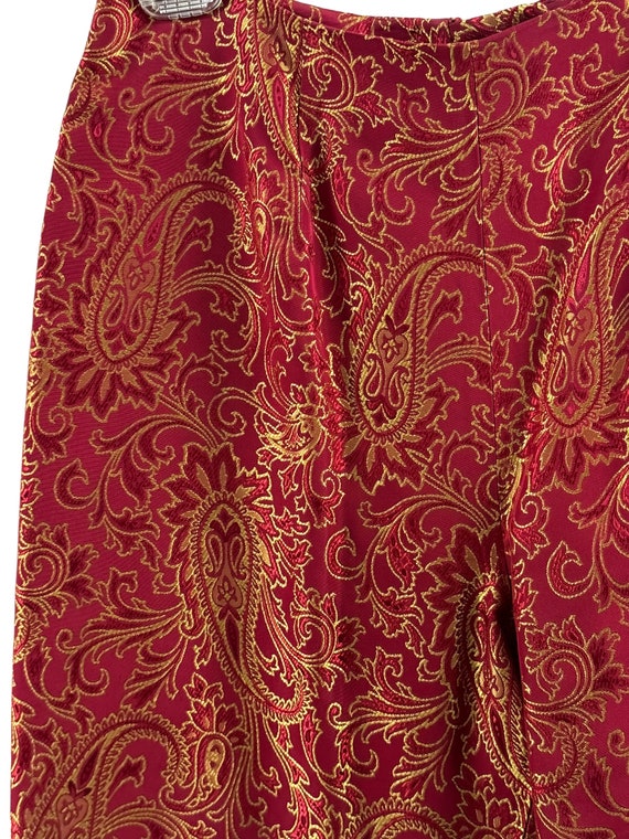 Vintage Red Gold Paisley Pattern 2 Piece Suit Siz… - image 7