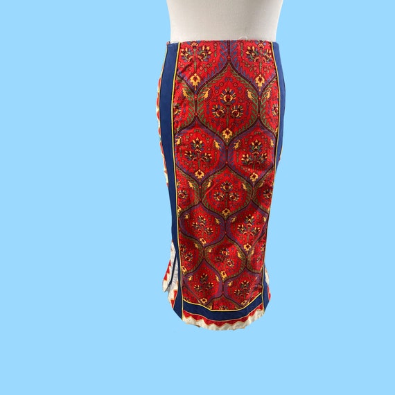 Vintage Anne Klein Maxi Skirt Bright Retro Print … - image 1