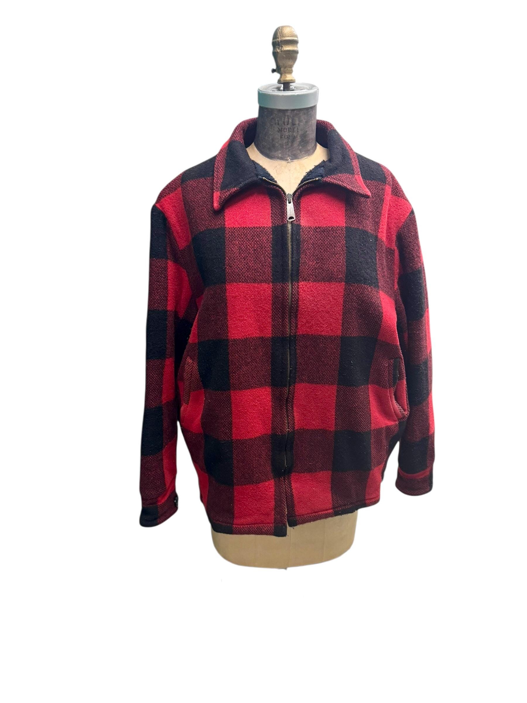 Vintage 70s/80s Woolrich Buffalo Check Wool Jacket With Sherpa