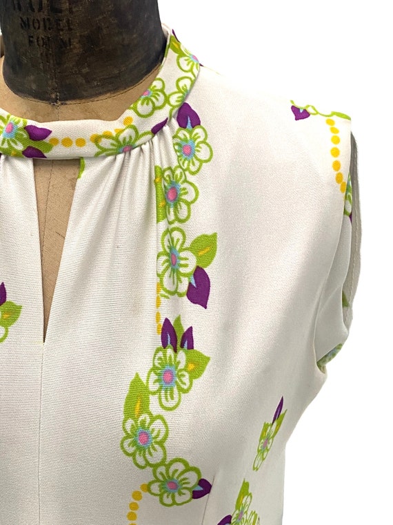 70s Vintage Bright Floral Sleeveless Maxi Dress - image 3