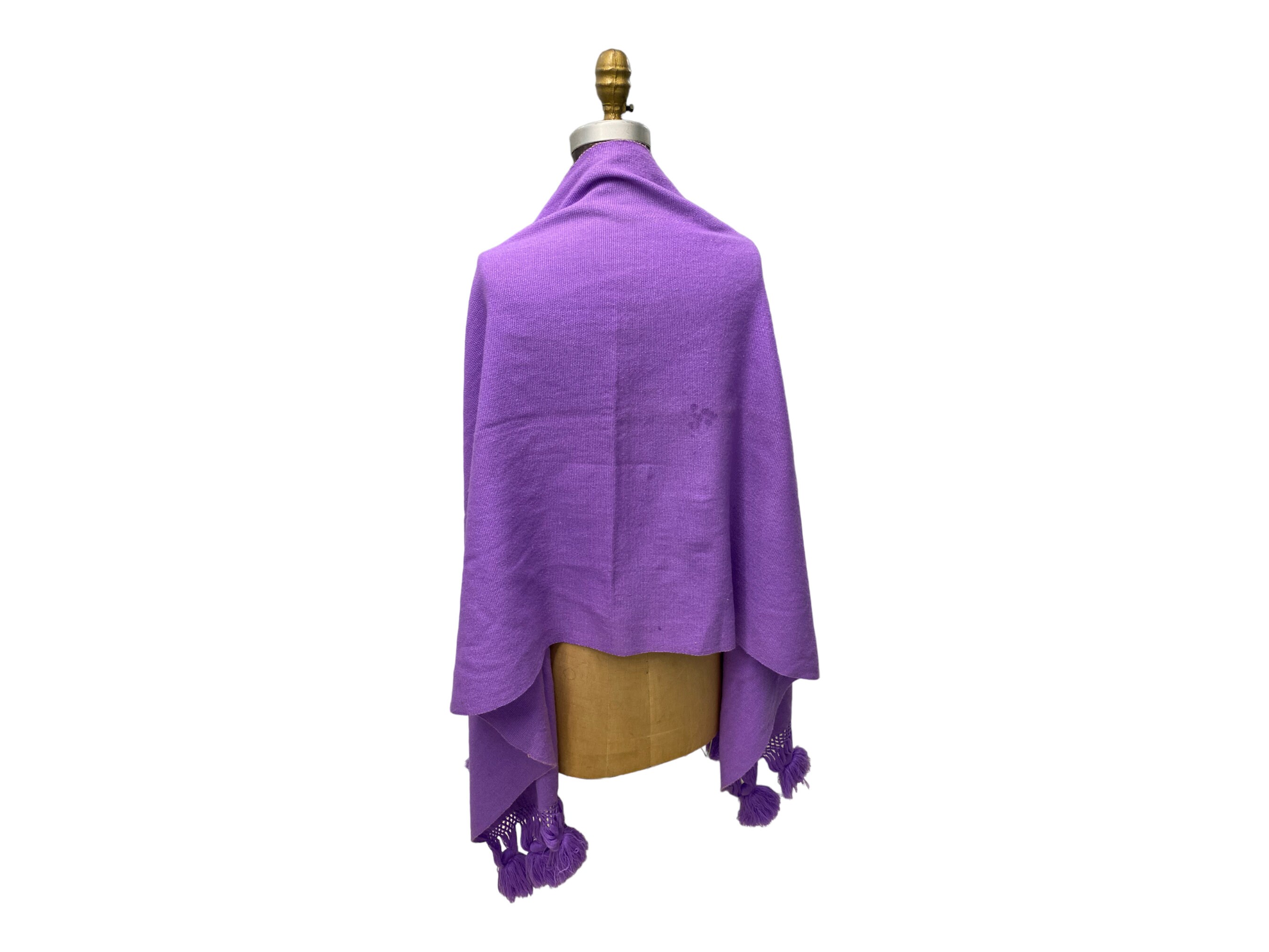 Vintage 1970s Purple Acrylic Wool Large Shawl With Tassles - Etsy