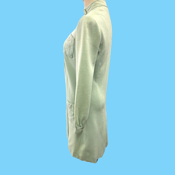 Vintage 1970s Lord Tayor Light Green Dress Semi F… - image 6