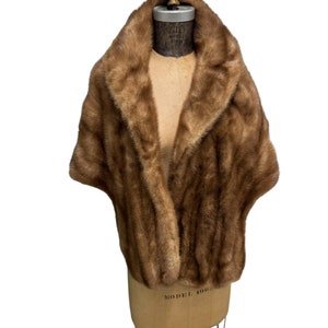 Vintage Mink Fur Stole Wrap Small to Medium.