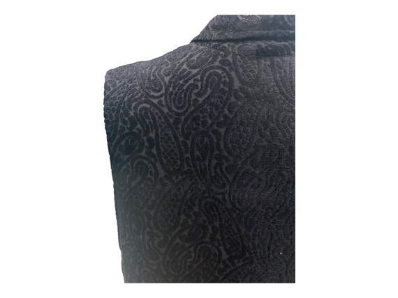 Vintage Ann Pinkleton APE Black Velvet Damask Ves… - image 7