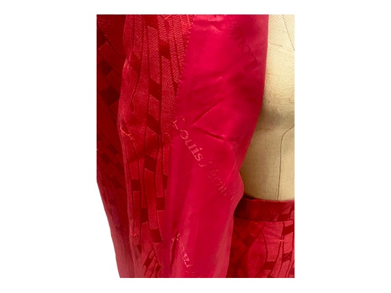 Louis Feraud Red Wool Silk 2 Piece Skirt Suit New… - image 5