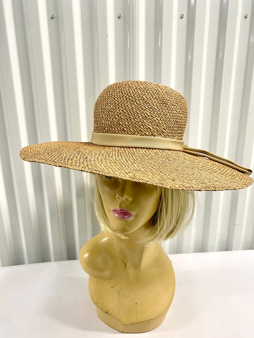 Vintage Mid Century Irene of New York Wide Brim Straw Hat  display picture 1