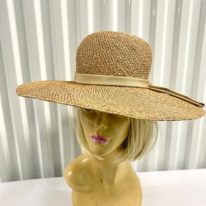 Vintage Mid Century Irene Of New York Wide Brim Straw Hat