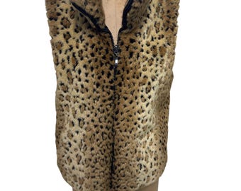 Vintage Leopard Print Vest, 90s Leopard Print Vest, Animal Print