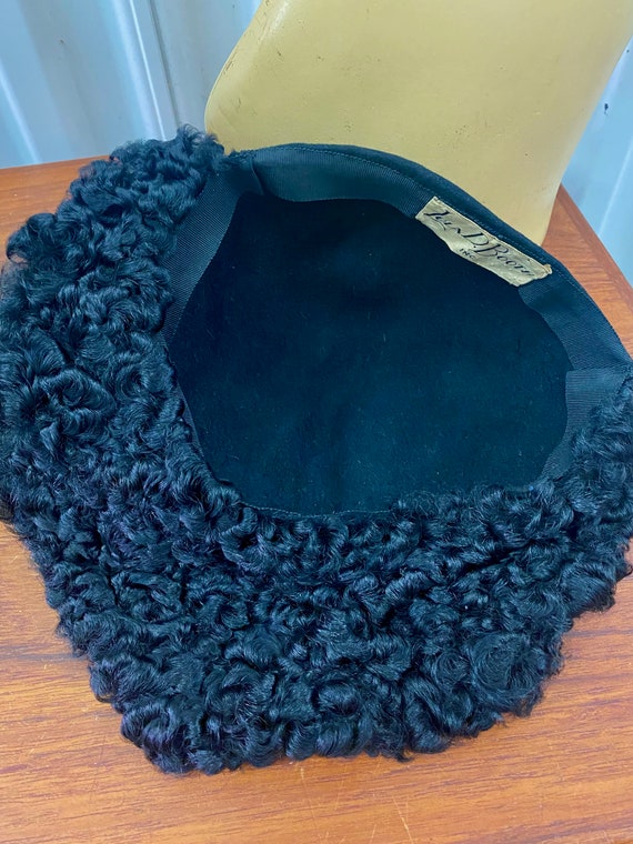 Vintage 1930's Black Felt W/Wool Winter Hat By Lo… - image 7
