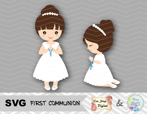 Svg File First Communion Girls Design First Communion Svg Etsy