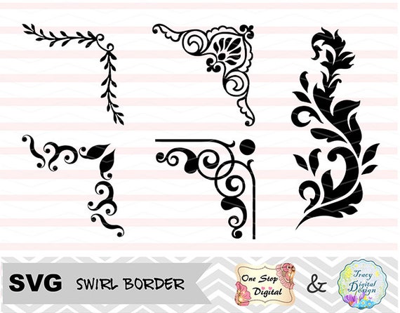 Download Svg File Flourish Swirl Frame Border Svg File Scrapbooking ...