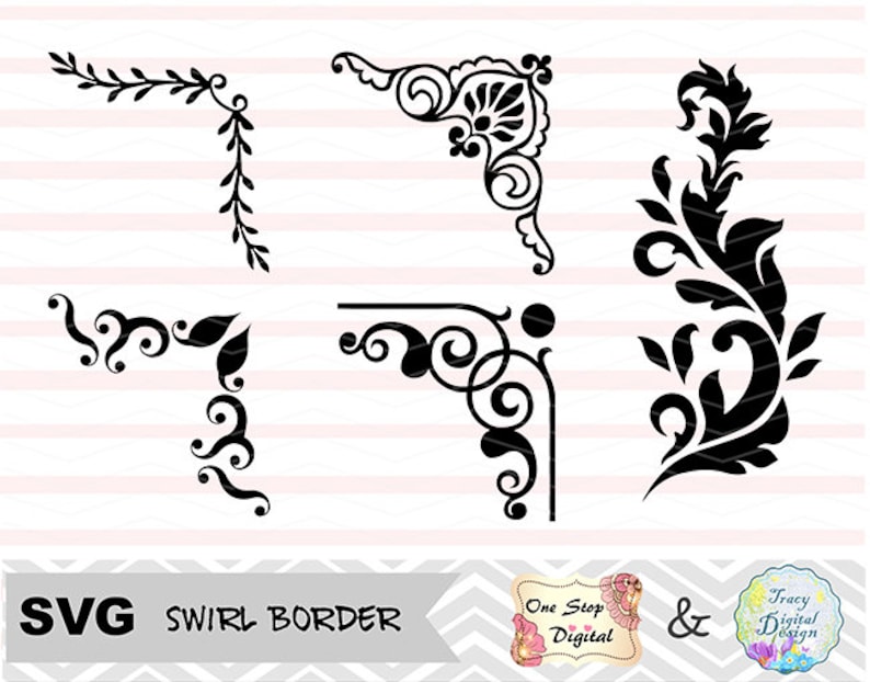 Download Svg File Flourish Swirl Frame Border Svg File Scrapbooking ...