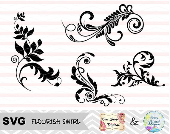 Download Svg Flourish Swirl Svg File Scrapbooking Embellishments Svg Etsy