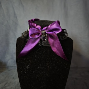 Purple and Black Poison Choker - Petplay - Collar