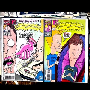 Beavis and Butthead #1 and #2 First Comic Book Appearance of Beavis and Butthead First Print, First Edition 1994 High Grade Marvel Comics.