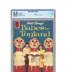Walt Disney's Babes In Toyland / Four Color #1282A (1942-1962 Series 2) CBCS 5.5 Pub 1962 by Dell. From Disney's 1961 movie Babes in Toyland
