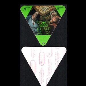 Aerosmith Backstage Pass Pump Tour 1989 -1991 Risque Aerosmith design. Rare Topless Backstage Pass by OTTO Doing security since 1964!