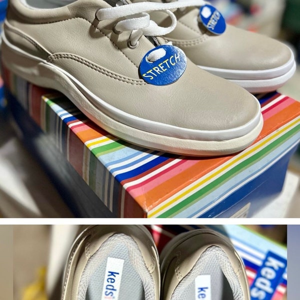 Keds Sneakers Briana Stone Smooth Walking Shoes, Everyday Shoes Classic, Comfy, Keds Many Sizes Vintage NOS in box w tags Super Sale Priced!