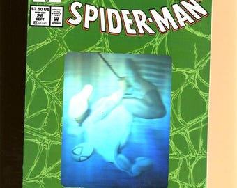 Spider-Man #26: 30th Anniversary. Spider-Man Retells Origin. Original Silver Hologram Cover, Gatefold Poster