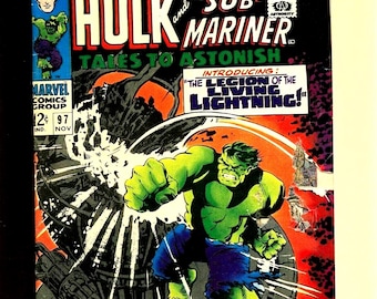 Tales To Astonish #97: 1967 Sub-Mariner, Hulk Comic Book. 1st Lords of Lightning