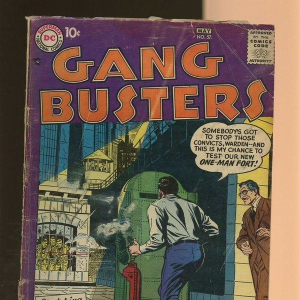 Gang Busters (1948) #57 May 1957 Golden Age Comic Book  DC Comics. Cover art by Ruben Moreira.