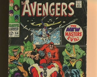 Avengers #54 (1st series 1968) 1st appearance of Ultron! New Masters of Evil Team! The Black Knight Roy Thomas & John Buscema Hawkeye, Thor,