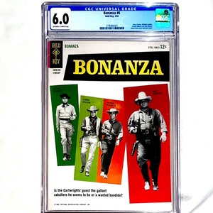 Bonanza #6 CGC 6.0 Feb 1964 Bonanza #23 CGC 6.0 1967 Comic Books Classic TV Western Cartwrights @ the Ponderosa Ranch- Hoss, Ben, Little Joe