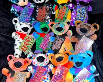 Grateful Dead Beanie Bears Set of 11 Liquid Blue Gen 1 & 2 Ed 1, 2 Cosmic Charlie, Franklin, Ripple, Sugaree, St Stephen, Sunshine, Daydream
