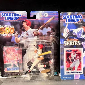 Both Mark McGwire 500 Home Runs AND Scott Williamson Starting Lineup  MLB Action Figures w Collector Cards!  New in packaging!