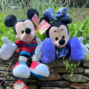 Mickey Mouse & Minnie Mouse Talk N Giggle Giant Plush w Tags. Each 1 says 20 Phrases Walt Disney Rare 2000 Release Ready for Play or Display
