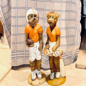 UT Football & Cheer Candles Vintage 1997 University of Tennessee Rare Football Player and Cheerleader Candles Approx 9” LP 97