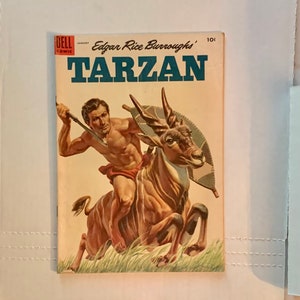 Edgar Rice Burrough’s Tarzan #64 Golden Age Comic 1955. Morris Gollub Painted cover, Gaylord Du Bois scripts, Russ Manning & Jesse Marsh art