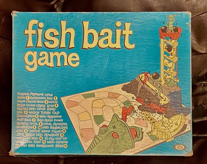 Fish Bait Game. Vintage 1965 Game by Ideal Similar to Mouse Trap. Rare