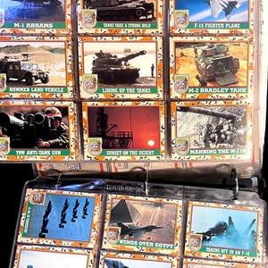 Desert Storm Trading Cards Full Sets Both Series I AND II Cards #1-177 + 33 Stickers Album Displayed to View Easily while Remaining Mint/NM