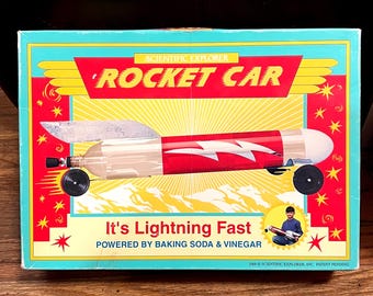 Rocket Car Baking soda and vinegar powered scientific jet propulsion.  New old stock vintage 2000 in original packaging at original price!