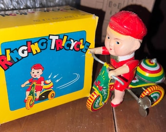 ヴィンテージ J. Chein ブリキ製ゼンマイ仕掛けの高級食料品おもちゃの