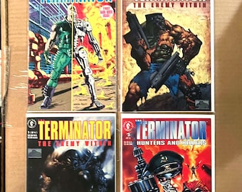 First Terminator #1 Dark Horse 1990, Terminator The Enemy Within #1 & #2, 91 and Terminator Hunters and Killers #3, 92 Arnold Schwarzenegger