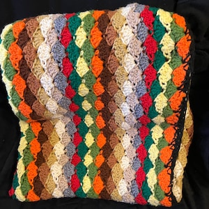 Handmade Afghans 3 Soft warm vintage bedding covers. Large Blankets XL Throw in a variety of beautiful patterned colors Approx 79 x 55 inch