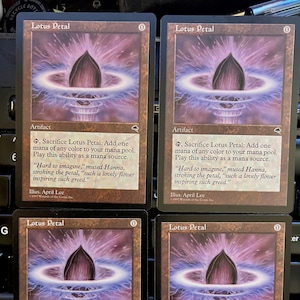 MTG Lotus Petal - Tempest. Magic The Gathering Cards Two for 39.95! Excellent appearances Extra Mana from mini kin of the Iconic Black Lotus