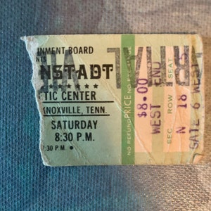 Linda Ronstadt Konzertkarte Stubs 1977 Stokely Athletic Center Knoxville, Tennessee 5.November 1977