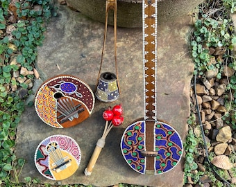 World Music Musical instruments! Cekuntrung, Kalimbas, Gopichand & Rattlesnake Ball Shaker. Original origins Africa, India, Asia and Egypt!
