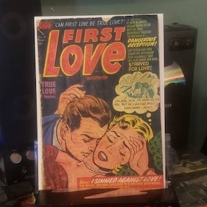 First Love Illustrated (1949) #45 Harvey&#39;s Romance-Comic. 1954 Comic with Love Poetry, Advice to Readers & Some Pre-Code Notoriety included.